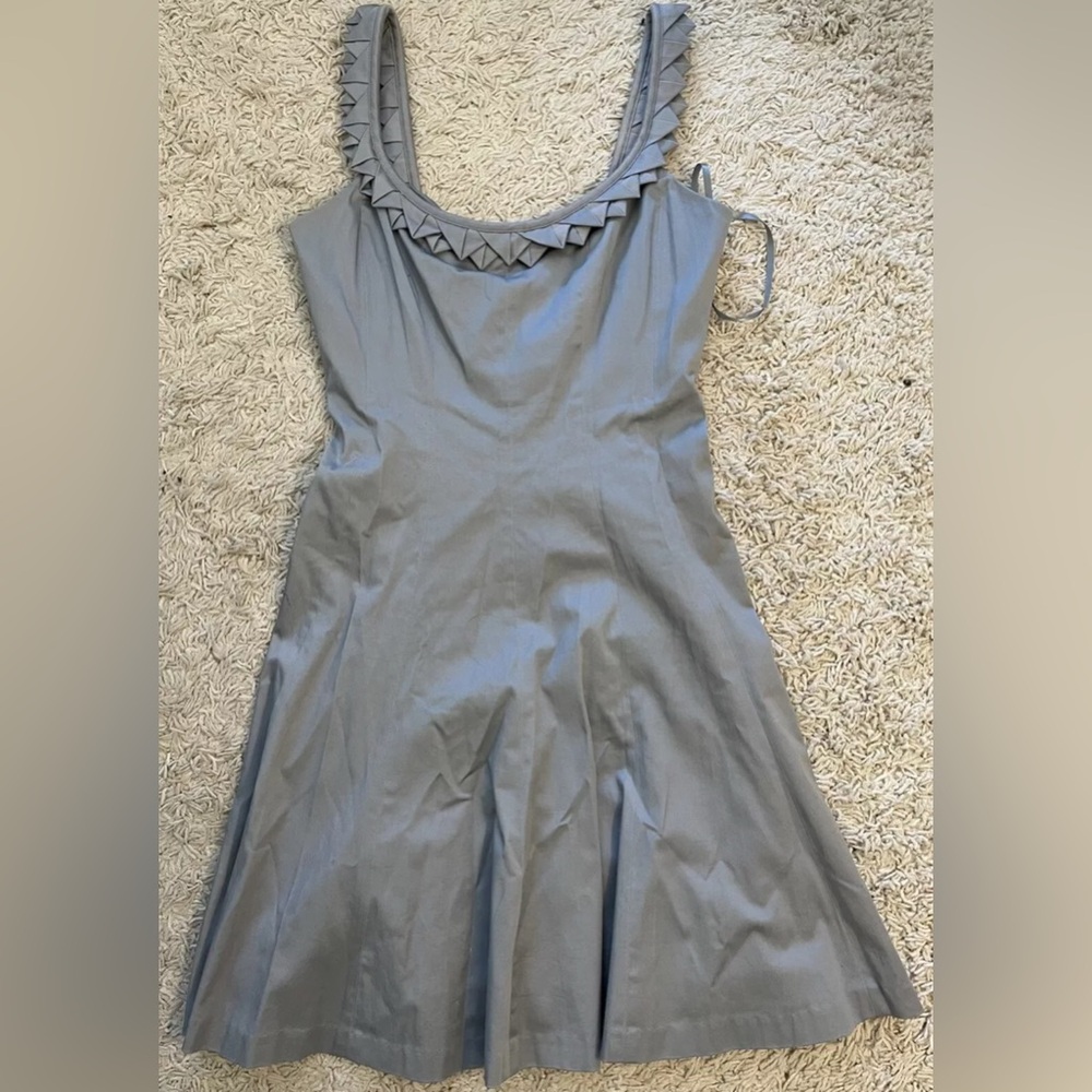 Gray sleeveless fit and flare knee length dress small s